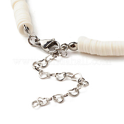 Handgefertigte Heishi-Perlenkette aus Fimo mit flacher Rundung für Frauen&nbsp;NJEW-JN03794
