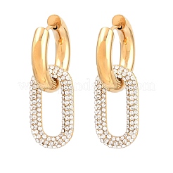 Boucles d'oreilles créoles en acier inoxydable 304 avec strass&nbsp;EJEW-T057-02G