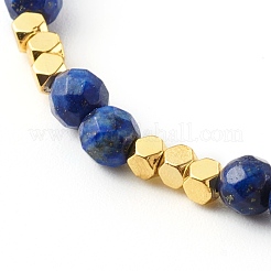 Bracelets de charme extensible lotus en laiton&nbsp;BJEW-JB06256