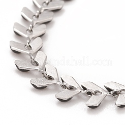 Emaille-Weizen-Gliederketten-Armband&nbsp;BJEW-P271-02P