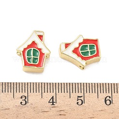 Perline natalizie in ottone smaltato&nbsp;KK-I474-G17