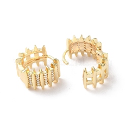 Pendientes de aro de circonio cúbico de micro pave de latón&nbsp;EJEW-P259-21G