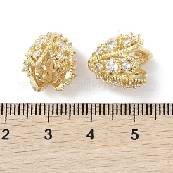 Tappi di perline in zirconia cubica trasparente micro pavé in ottone&nbsp;KK-G491-51B-G