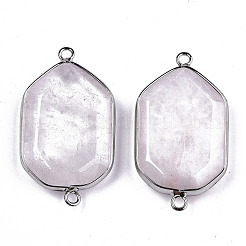 Connecteurs de liens en quartz rose naturel&nbsp;G-T131-48P-06