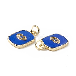 Breloques en laiton avec zircone cubique de micro pave&nbsp;KK-E068-VB436-1