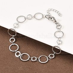 Gliederkettenarmbänder aus 304 Edelstahl für Damen&nbsp;BJEW-P373-03C-P