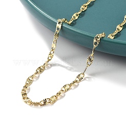 Collares de cadena de eslabones ovalados con textura de latón para mujeres y hombres&nbsp;NJEW-F337-04G