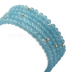 Ensemble de bracelets extensibles en jade blanc teint naturel&nbsp;BJEW-JB09495-05