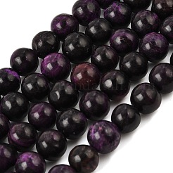 Hilos de cuentas de jade blanco teñido natural (imitación de charoíta)&nbsp;GG-CBA0743-J02-8mm