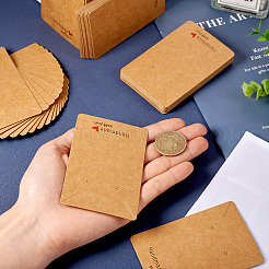 100 Stück rechteckige Kraftpapier-Halsketten-Ohrring-Grafikkarten&nbsp;AJEW-TA0001-26A