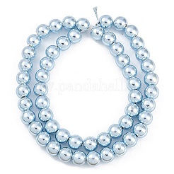 Brins de perles d'hématite synthétique non magnétiques galvanisées avec peinture de cuisson&nbsp;G-H072-E01-01B