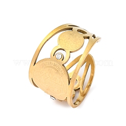 Offene Manschettenringe aus 304 Edelstahl mit Strassen des Heiligen Benedikt&nbsp;LS-RJEW-M069-01G