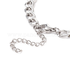 Bracciale a manette in acciaio inossidabile 201 anti-ossidazione con catene a maglie per uomo e donna&nbsp;BJEW-TA00172
