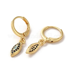 Orecchini pendenti a monachella in ottone con occhio di cavallo&nbsp;EJEW-Q797-02D-G