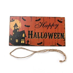 Porte en bois halloween suspendu panneau de bienvenue&nbsp;HJEW-Z002-02A