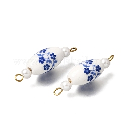 Maillons en porcelaine bleue et blanche faits main&nbsp;PR-CBA27E8-01A-G
