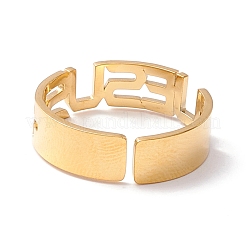 Anillo de acero inoxidable 304 con la palabra Jesús&nbsp;RJEW-B035-01G