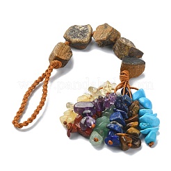 Pépites décorations pendentif oeil de tigre naturel&nbsp;HJEW-JM00992-04