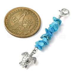 Décorations pendentifs en copeaux de turquoise synthétique&nbsp;HJEW-JM01321