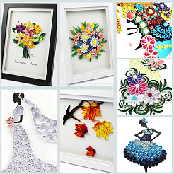 260 bande de papier pour quilling rectangulaire de 26 couleurs&nbsp;DIY-WH20032-31A