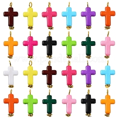 130 Stück 13 Farben Acryl-Kreuz-Anhänger&nbsp;PALLOY-YW031