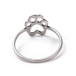 Anlaufgeschützter Fingerring aus 201 Edelstahl mit Pfotenabdruck&nbsp;RJEW-J051-25P
