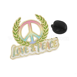 Broches esmaltados con las palabras amor y paz&nbsp;AL-I001-01G-04