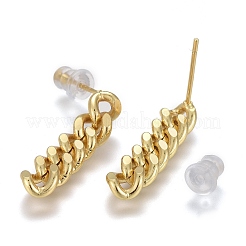 Orecchini pendenti con catena in ottone&nbsp;X-EJEW-F260-07B-G