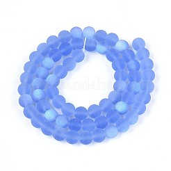 Fili di perline di vetro trasparente smerigliato&nbsp;LS-GLAA-T032-T6mm-MBB04
