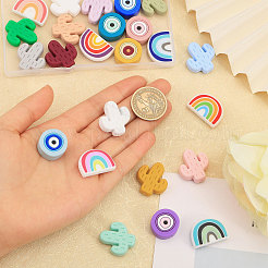 24 pièces 24 styles de perles focales en silicone&nbsp;SIL-CA0002-84