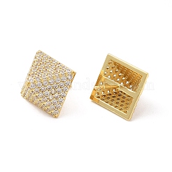 Aretes de pirámide con circonitas cúbicas transparentes&nbsp;EJEW-P213-04G