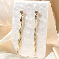 Pendientes de borlas de latón con forma de corazón&nbsp;EJEW-Z086-04G