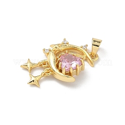 Pendentifs avec zircon cubiques à micro-pavés en laiton&nbsp;KK-H537-24A-G