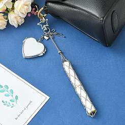 Bolsa de lápiz labial portátil de acero inoxidable con adornos colgantes&nbsp;HJEW-FS00105