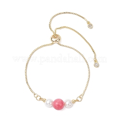 Verstellbare Messing-Armbänder mit Mikropavé und Zirkonia-Schiebeverschluss für Damen&nbsp;BJEW-JB12619