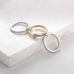 Stapelbare Fingerringe aus Edelstahl mit Mikropflaster und klarem Zirkonia&nbsp;WGD96BD-02