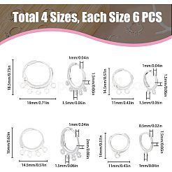 40 pieza de 4 estilos de aros de latón ecológicos con revestimiento de rejilla para pendientes.&nbsp;KK-FH0003-98
