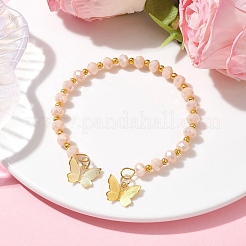 Runde Armreifen aus Glas mit Perlen&nbsp;BJEW-JB09964-05