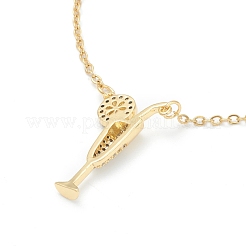 Colliers à pendentif en zircone cubique transparent micro pavé en laiton&nbsp;NJEW-F281-03