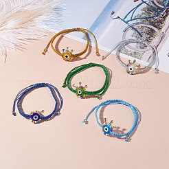 Bracelet de perles tressées grand mauvais œil&nbsp;BJEW-JB07109