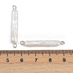 Natürliche Süßwasserperle Keshi Perle Stick Connector Charms&nbsp;STAS-D378-11P