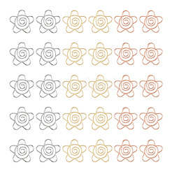 30 pz 3 colori fermagli per carta a forma di fiore in ferro&nbsp;AJEW-TA0003-63