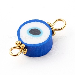 Flach rund mit bösen Blick Polymer Clay Verbinder Anschlüsse&nbsp;PALLOY-JF00719