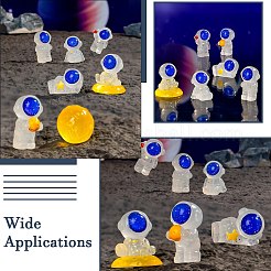 30 pezzo di decorazione espositiva per sculture di astronauti e luna in resina luminosa a tema etere&nbsp;DJEW-CJ0001-36