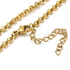 Collane con catena rolo in acciaio inossidabile placcato ionico (ip) 304&nbsp;NJEW-C060-02G