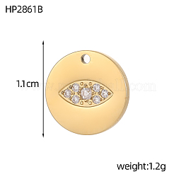 Pendentifs en acier inoxydable 304 micro pavés de zircones cubiques&nbsp;STAS-OY008-69G