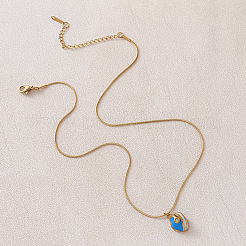 Colliers pendentifs demi-ovales vintage européens en acier inoxydable 304 pour femmes&nbsp;PK1289