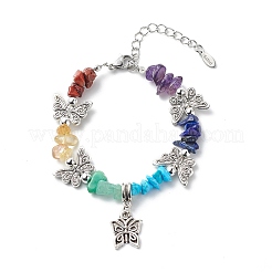 Braccialetti di fascino della farfalla della lega di stile 7pcs 7 messi&nbsp;BJEW-JB08875