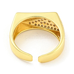 Laiton plaqué en rack avec anneaux de manchette ouverts en zircone cubique transparente&nbsp;RJEW-Q784-18G