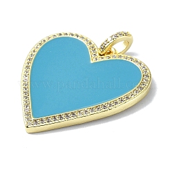 Placage en rack véritable 18k plaqué or en laiton micro pavé pendentifs en zircone cubique&nbsp;KK-B084-03G